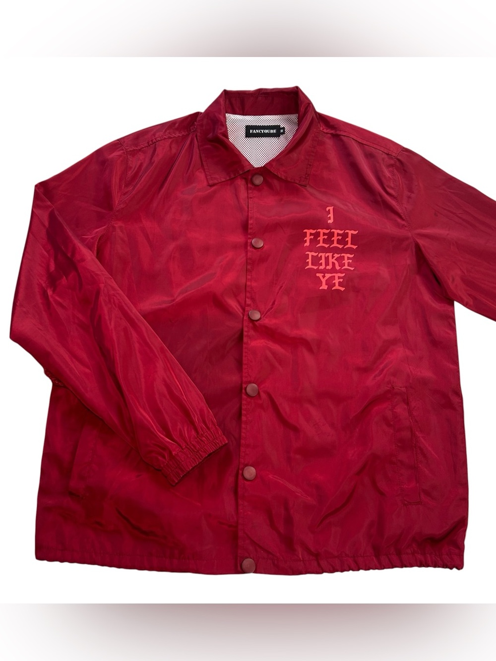 Kanye West I Feel Like Ye Red Coach Jacket Windbreaker Men's Size M Fancyqube